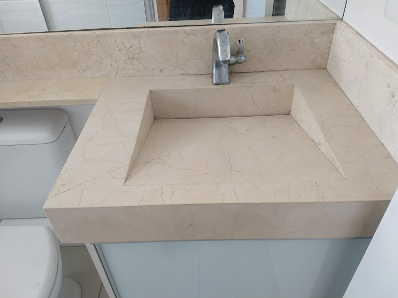 Piso e Pia Epóxi Branco e Preto Marmorizado