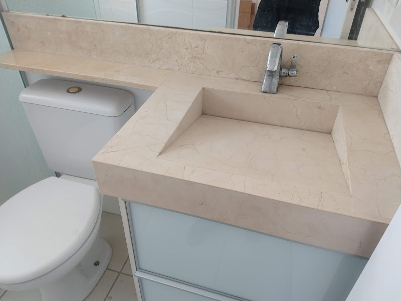 Piso e Pia Epóxi Branco e Preto Marmorizado