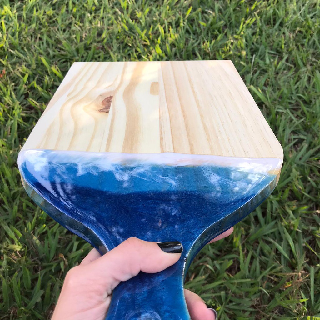 Tábua de carne com resina epóxi