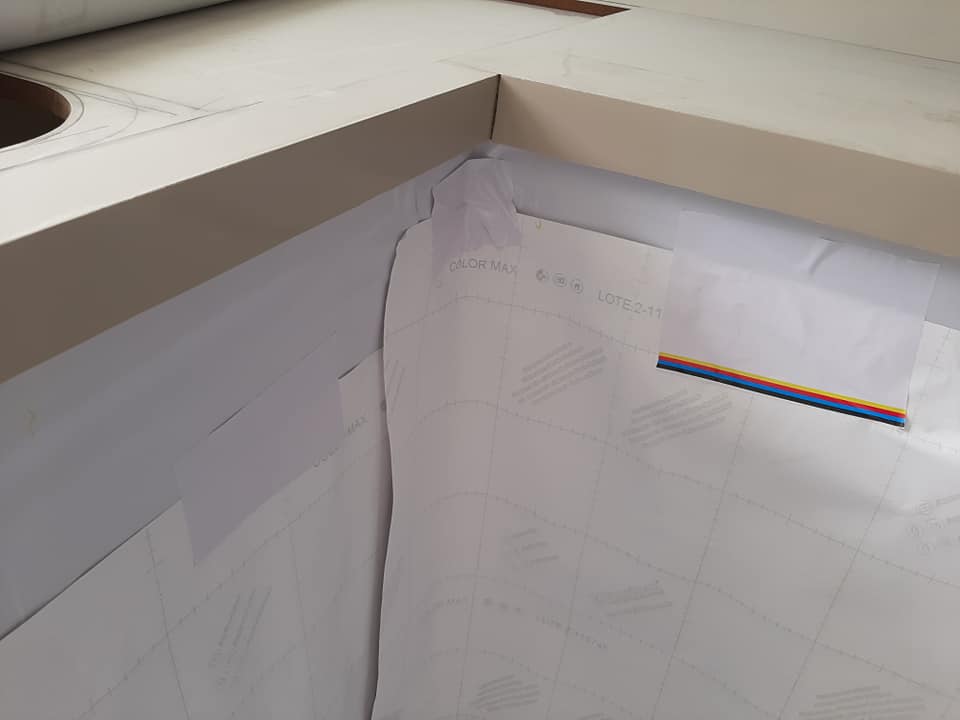 Pia de Madeira MDF Com Porcelanato Liquido 3D